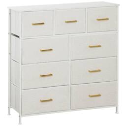 STILVORA Chest of Drawers with 9 Drawers & Steel Frame in Cream - thumbnail 4