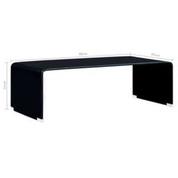 Berkfield Home Coffee Table Black 98x45x31 cm Tempered Glass - Size: 98 x 45 x 31 cm - thumbnail 5
