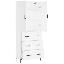 Berkfield Home Highboard White 69.5x34x180 cm Engineered Wood - thumbnail 4