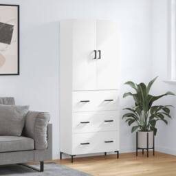 Berkfield Home Highboard White 69.5x34x180 cm Engineered Wood - thumbnail 2