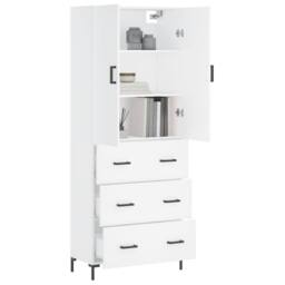 Berkfield Home Highboard White 69.5x34x180 cm Engineered Wood - thumbnail 1