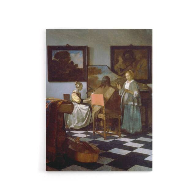 "Artery8 Vermeer The Concert Music Painting Canvas Wall Art Print - Size: W18"" x H24""" - image 1