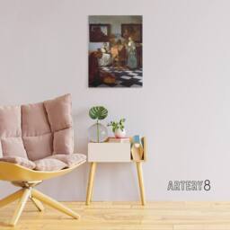 "Artery8 Vermeer The Concert Music Painting Canvas Wall Art Print - Size: W18"" x H24""" - thumbnail 3