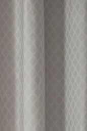 Dreams & Drapes 'Croma' Geometric Jacquard Pair of Eyelet Curtains in Silver - Size: 168 cm width x 183 cm drop - thumbnail 2