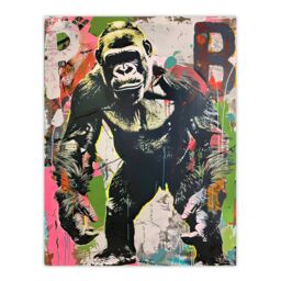 "Artery8 Standing Gorilla Street Graffiti Artwork Modern Wall Art Print - Size: W12"" x H16""" - thumbnail 1