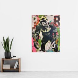 "Artery8 Standing Gorilla Street Graffiti Artwork Modern Wall Art Print - Size: W12"" x H16""" - thumbnail 4