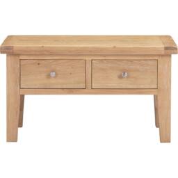 Seconique Windsor 2 Drawer Coffee Table (Fully Assembled) in Light Oak - thumbnail 4