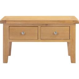 Seconique Windsor 2 Drawer Coffee Table (Fully Assembled) in Light Oak - thumbnail 3