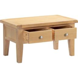 Seconique Windsor 2 Drawer Coffee Table (Fully Assembled) in Light Oak - thumbnail 2