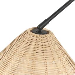 Wyld and Coco Wall Lamp Natural Rattan 33cm Cone Shade Adjustable Iron Arm Boho - thumbnail 6