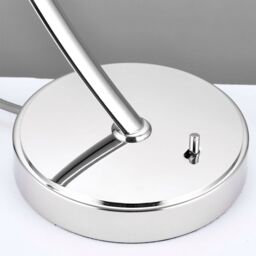 Loops Standing Floor & Table Lamp Set Bright Nickel & White Shade Curved Stem Light in Metallics - thumbnail 4
