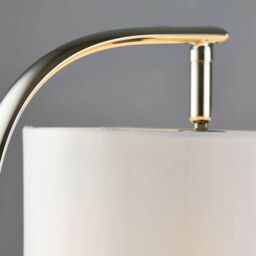 Loops Standing Floor & Table Lamp Set Bright Nickel & White Shade Curved Stem Light in Metallics - thumbnail 3