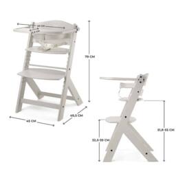Kinderkraft ENOCK Adjustable Baby High Chair Infant Baby High Feeding Seat in Beige - thumbnail 4