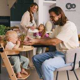 Kinderkraft ENOCK Adjustable Baby High Chair Infant Baby High Feeding Seat in Beige - thumbnail 2