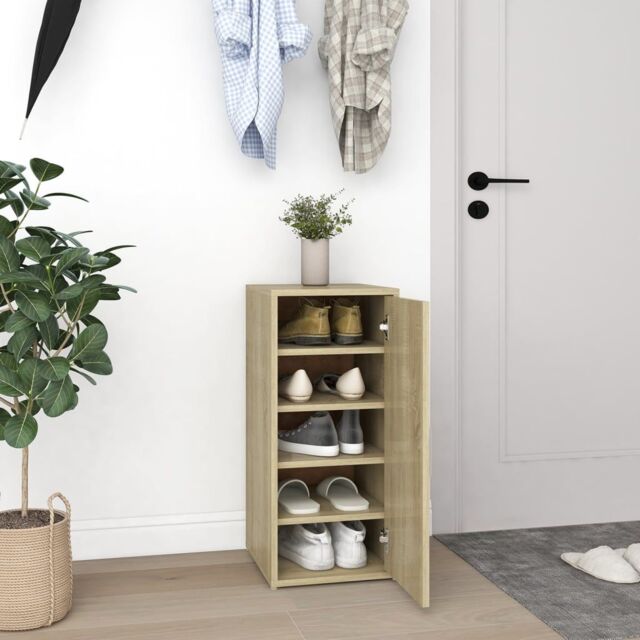 Berkfield Home Shoe Cabinet Sonoma Oak 32x35x70 cm Engineered Wood in Brown - Size: 32 x 35 x 70 cm - image 1