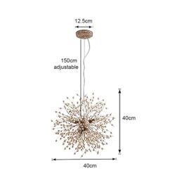 Garwarm 8-Lights Wooden Beads Dandelion Chandelier in Brown - thumbnail 6