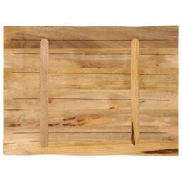 Berkfield Home Table Top Live Edge 80x60x3.8 cm Solid Wood Rough Mango in Brown - thumbnail 5