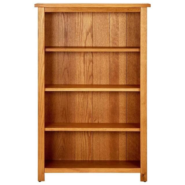 Berkfield Home 4-Tier Bookcase 70x22x110 cm Solid Oak Wood in Brown - Size: 70 x 22 x 110 cm - image 1