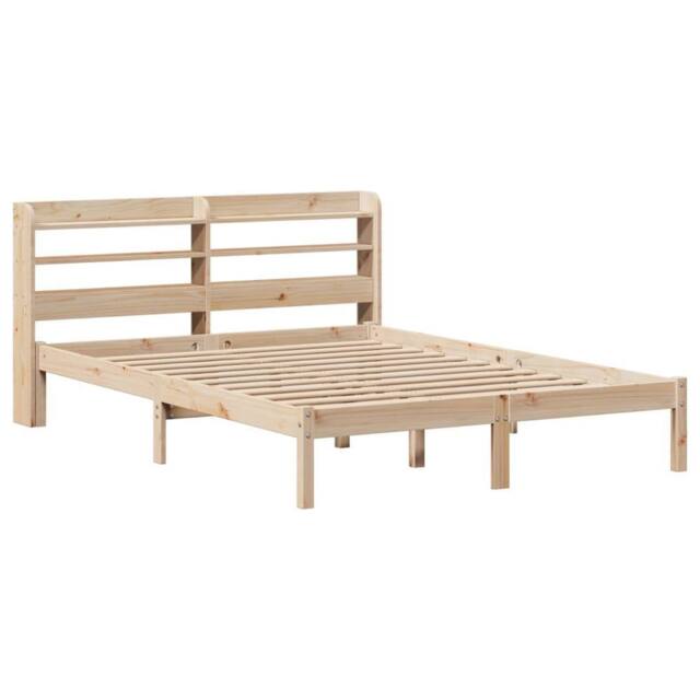 Berkfield Home Beautiful Bed Frame without Mattress 160x200 cm Solid Wood Pine in Light Brown - image 1