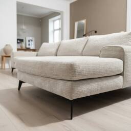 Abakus Direct Venice Chenille Corner Right Sofa with Extra-wide Padded Arms in White - thumbnail 5
