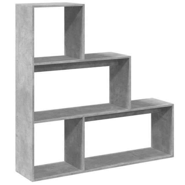 Berkfield Home Room Divider Bookcase 4-Tier Artisan Oak 131.5x29x131.5 cm Wood in Grey - image 1