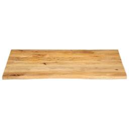 Berkfield Home Table Top Live Edge 90x80x3.8 cm Solid Wood Mango in Brown - thumbnail 1
