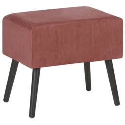 Wyld and Coco Pink Corduroy Side Table with Storage Black Pine Legs 46x50x35 cm - Size: 46 x 50 x 35 cm - thumbnail 7