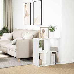 Berkfield Home Room Divider Bookcase White 69.5x29x69.5 cm Engineered Wood - thumbnail 4