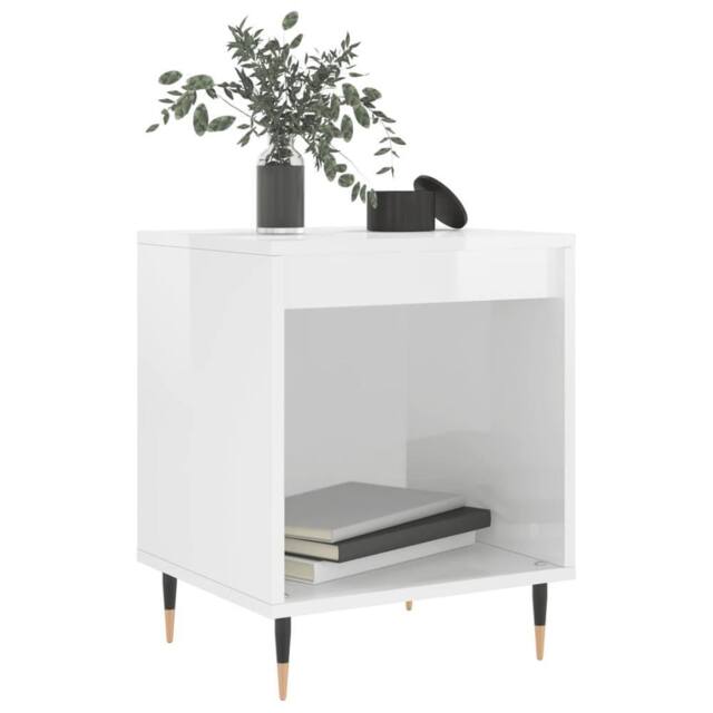 Berkfield Home Modern Bedside Cabinets 2 pcs High Gloss White 40x35x50 cm Engine - Size: 40 x 35 x 50 cm - image 1