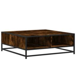 Berkfield Home Durable Coffee Table Smoked Oak 80x80x30 cm Engineered Wood & Metal in Brown - Size: 80 x 80 x 30 cm - thumbnail 7