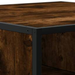 Berkfield Home Durable Coffee Table Smoked Oak 80x80x30 cm Engineered Wood & Metal in Brown - Size: 80 x 80 x 30 cm - thumbnail 8