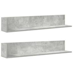 Berkfield Home Wall Shelves 2 pcs Concrete Grey 100x16.5x16.5 cm Engineered Wood - thumbnail 3