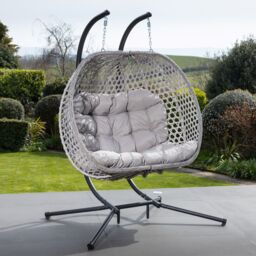 Artemis Home Beauchamp Swinging Double Garden Seat in Light Grey