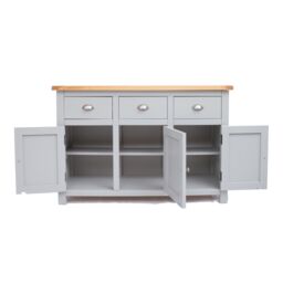 Cabinet Bits Argenta Light Grey 3 Drawer 3 Door Sideboard Chrome Cup Handle - thumbnail 6