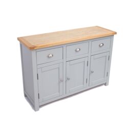 Cabinet Bits Argenta Light Grey 3 Drawer 3 Door Sideboard Chrome Cup Handle - thumbnail 4
