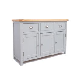 Cabinet Bits Argenta Light Grey 3 Drawer 3 Door Sideboard Chrome Cup Handle - thumbnail 3