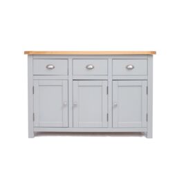 Cabinet Bits Argenta Light Grey 3 Drawer 3 Door Sideboard Chrome Cup Handle