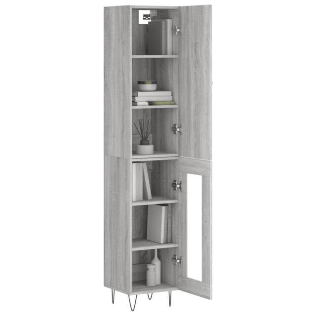 Berkfield Home Highboard Grey Sonoma 34.5x34x180 cm Engineered Wood - image 1