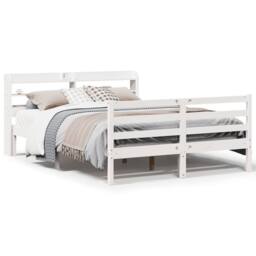 Berkfield Home Bed Frame with Headboard without Mattress White 160x200 cm - thumbnail 1