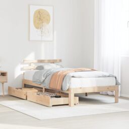 Berkfield Home Bed Frame with Drawers without Mattress 100x200 cm in Brown - thumbnail 1