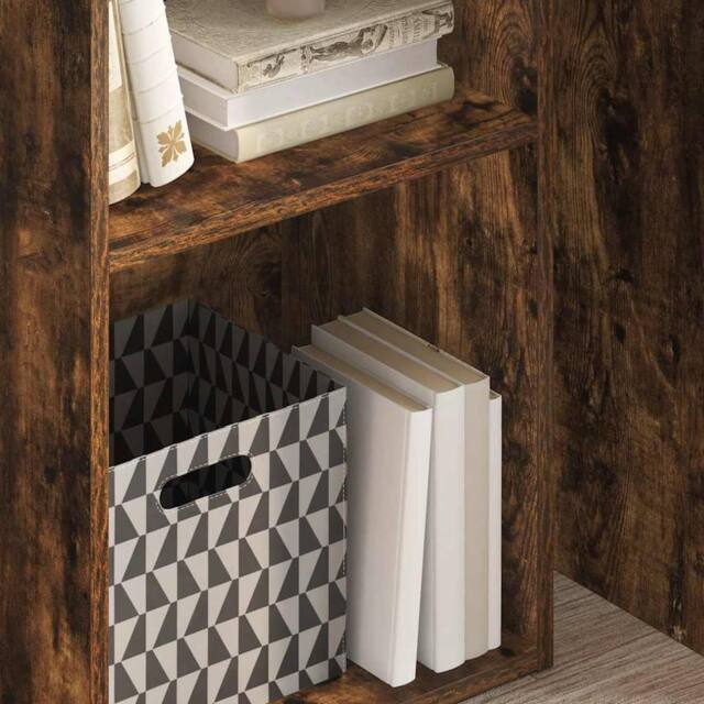 Berkfield Home Decorative Bookcase Smoked Oak 40x30x77 cm Engineered Wood in Brown - Size: 40 x 30 x 77 cm - image 1