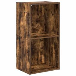 Berkfield Home Decorative Bookcase Smoked Oak 40x30x77 cm Engineered Wood in Brown - Size: 40 x 30 x 77 cm - thumbnail 3