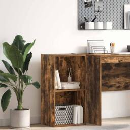 Berkfield Home Decorative Bookcase Smoked Oak 40x30x77 cm Engineered Wood in Brown - Size: 40 x 30 x 77 cm - thumbnail 2