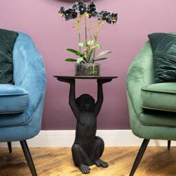 Madison & Mayfair Art Deco Monkey Side Table in Black