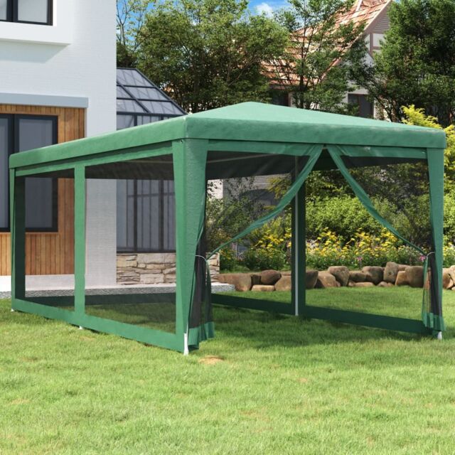 Berkfield Home Party Tent with 6 Mesh Sidewalls Green 3x6 m HDPE - image 1