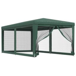Berkfield Home Party Tent with 6 Mesh Sidewalls Green 3x6 m HDPE - thumbnail 2
