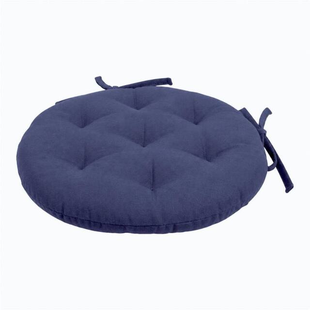 Harbour Housewares Round Seat Pad - 40 x 40cm in Navy - Size: 40 x 40 cm - image 1