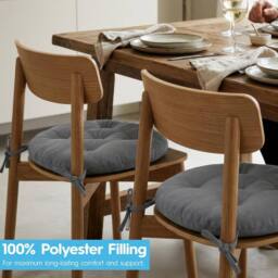Harbour Housewares Round Seat Pad - 40 x 40cm in Navy - Size: 40 x 40 cm - thumbnail 4