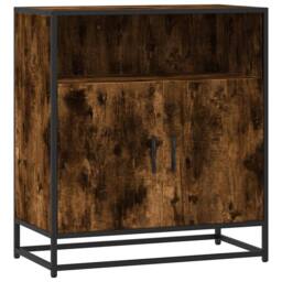 Berkfield Home Sideboard Smoked Oak 68x35x76 cm Engineered Wood in Brown - Size: 68 x 35 x 76 cm - thumbnail 1