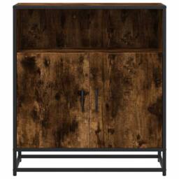 Berkfield Home Sideboard Smoked Oak 68x35x76 cm Engineered Wood in Brown - Size: 68 x 35 x 76 cm - thumbnail 4